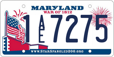 MD license plate 1AE7275