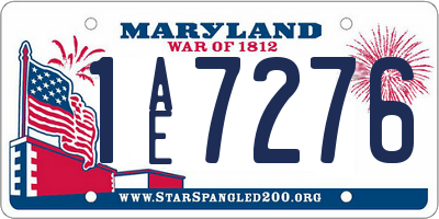 MD license plate 1AE7276