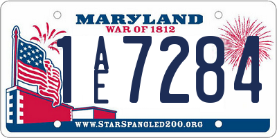 MD license plate 1AE7284