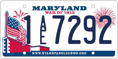 MD license plate 1AE7292