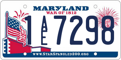 MD license plate 1AE7298