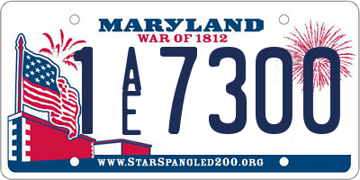 MD license plate 1AE7300