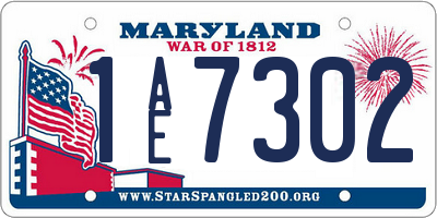 MD license plate 1AE7302