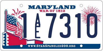 MD license plate 1AE7310
