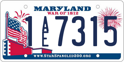 MD license plate 1AE7315