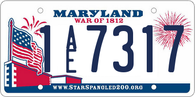 MD license plate 1AE7317