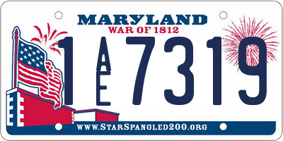 MD license plate 1AE7319