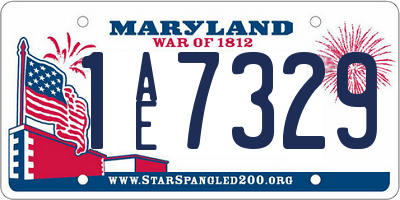 MD license plate 1AE7329