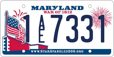 MD license plate 1AE7331