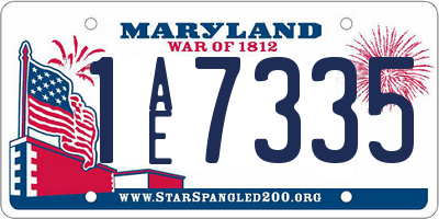 MD license plate 1AE7335