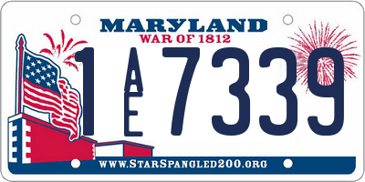 MD license plate 1AE7339