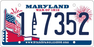 MD license plate 1AE7352