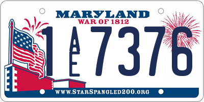 MD license plate 1AE7376