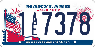 MD license plate 1AE7378