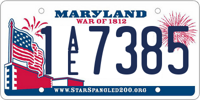 MD license plate 1AE7385