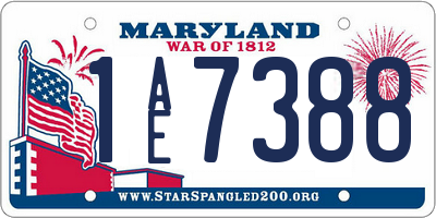 MD license plate 1AE7388