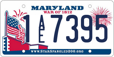 MD license plate 1AE7395