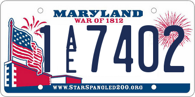 MD license plate 1AE7402