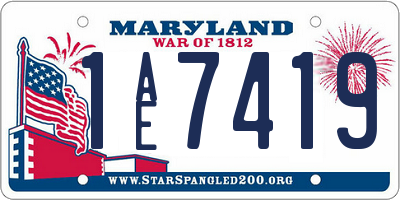 MD license plate 1AE7419