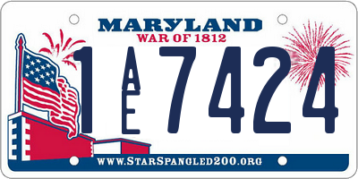 MD license plate 1AE7424
