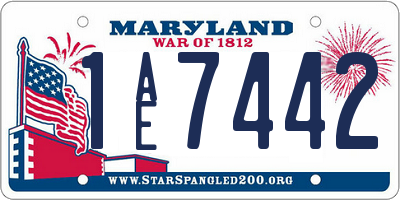 MD license plate 1AE7442
