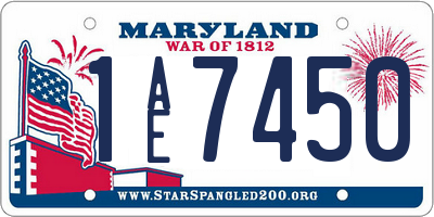 MD license plate 1AE7450