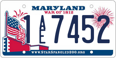 MD license plate 1AE7452