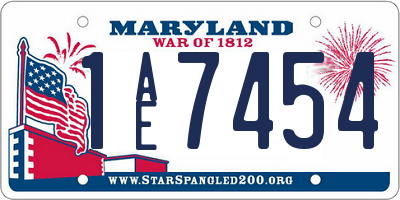 MD license plate 1AE7454