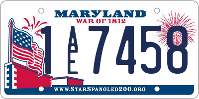 MD license plate 1AE7458