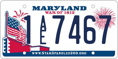 MD license plate 1AE7467