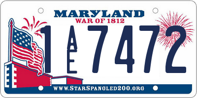 MD license plate 1AE7472
