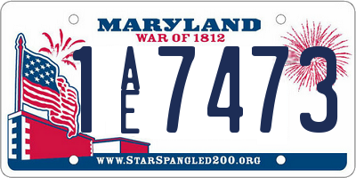 MD license plate 1AE7473