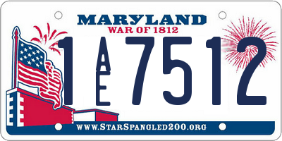 MD license plate 1AE7512