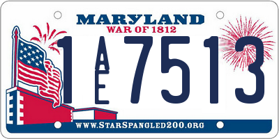 MD license plate 1AE7513