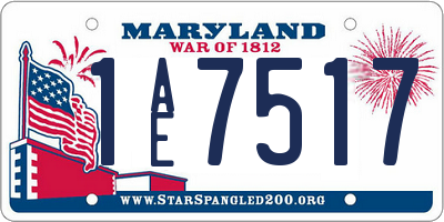 MD license plate 1AE7517