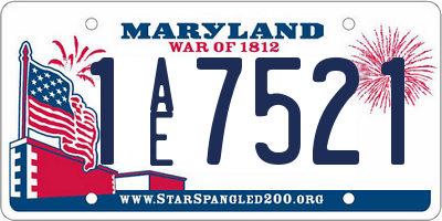 MD license plate 1AE7521