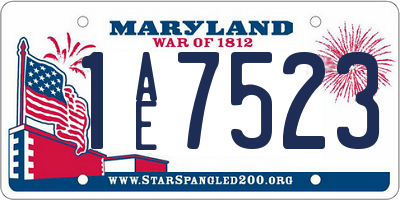 MD license plate 1AE7523