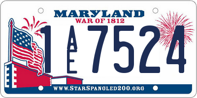 MD license plate 1AE7524