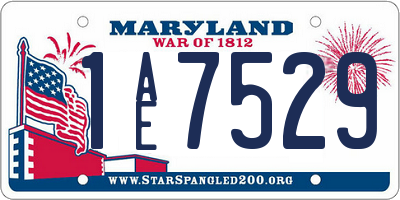 MD license plate 1AE7529