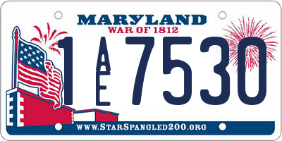 MD license plate 1AE7530
