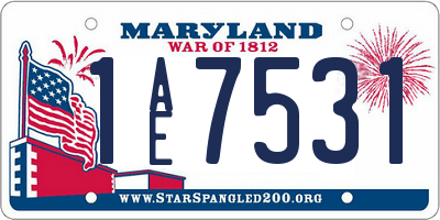 MD license plate 1AE7531