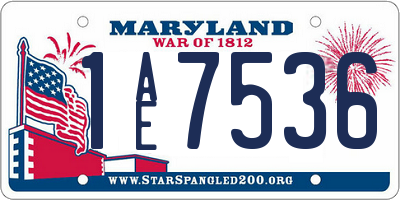MD license plate 1AE7536