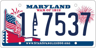 MD license plate 1AE7537