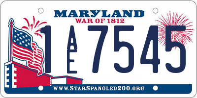 MD license plate 1AE7545