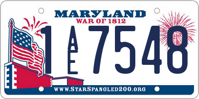 MD license plate 1AE7548