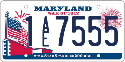 MD license plate 1AE7555