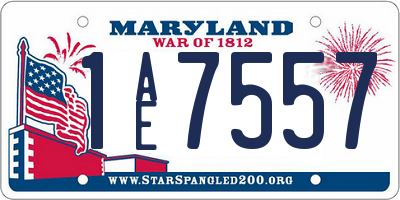 MD license plate 1AE7557