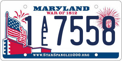 MD license plate 1AE7558