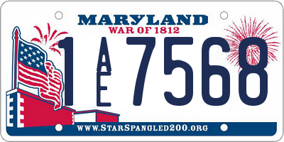 MD license plate 1AE7568
