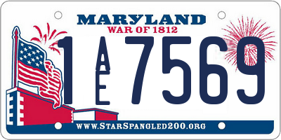 MD license plate 1AE7569
